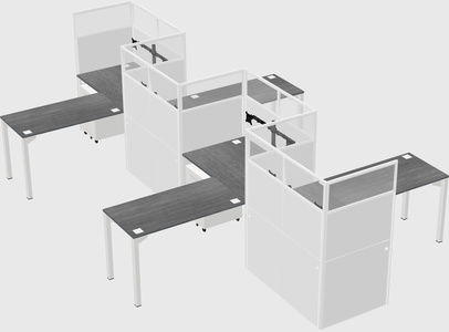 L-shape cubicles