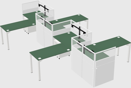 L-shape cubicles