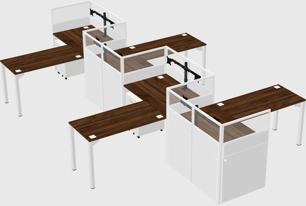 L-shape cubicles
