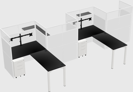 L-shape cubicles