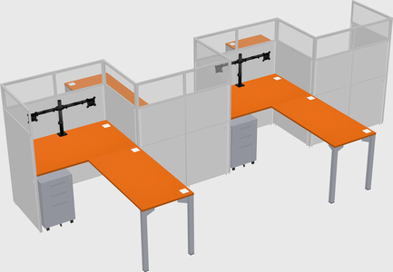 L-shape cubicles