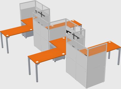 L-shape cubicles