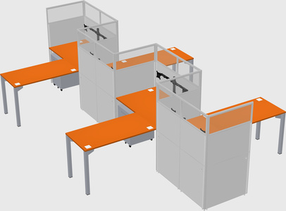 L-shape cubicles