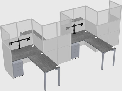 L-shape cubicles