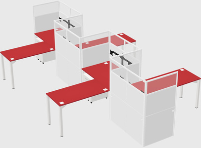 L-shape cubicles