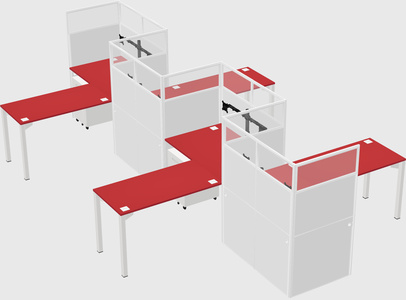 L-shape cubicles