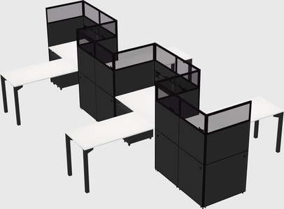 L-shape cubicles