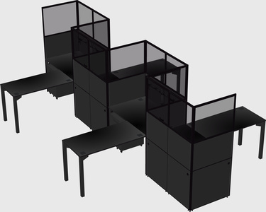 L-shape cubicles