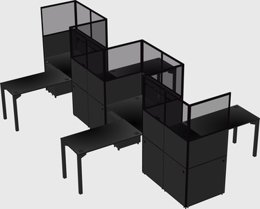 L-shape cubicles