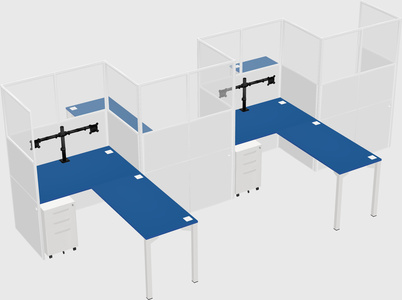 L-shape cubicles