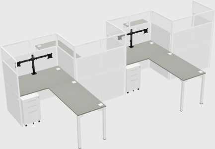 L-shape cubicles