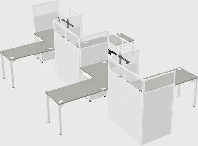 L-shape cubicles