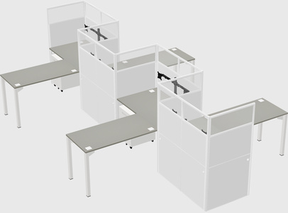 L-shape cubicles