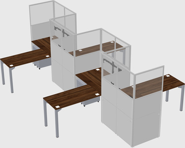 L-shape cubicles