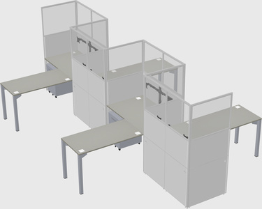 L-shape cubicles