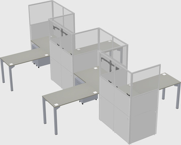 L-shape cubicles