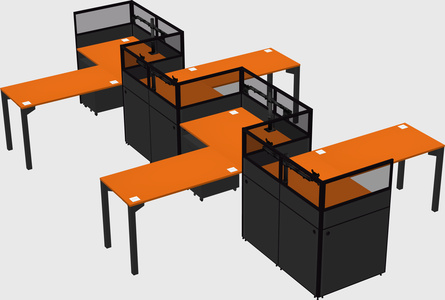 L-shape cubicles