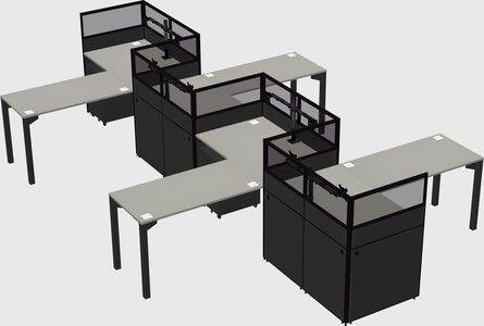 L-shape cubicles