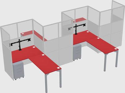 L-shape cubicles