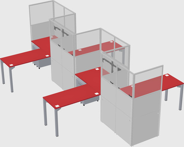 L-shape cubicles