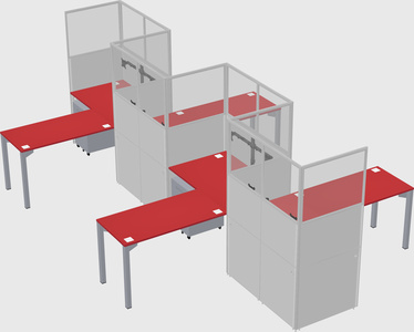 L-shape cubicles