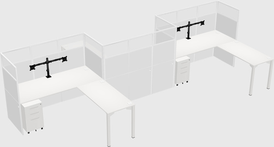 L-shape cubicles