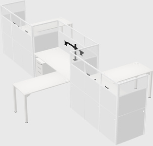 L-shape cubicles