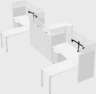 L-shape cubicles
