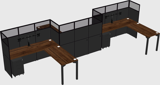 L-shape cubicles