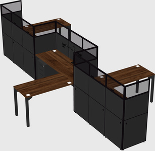 L-shape cubicles