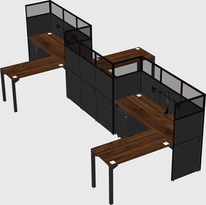 L-shape cubicles