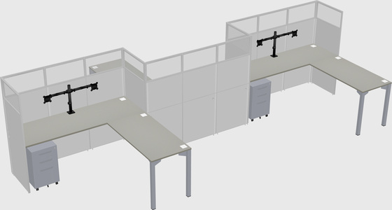 L-shape cubicles