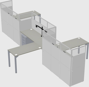 L-shape cubicles