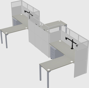 L-shape cubicles