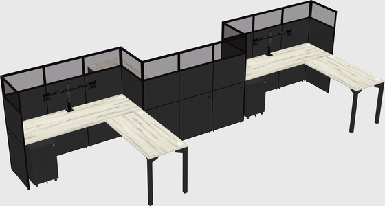 L-shape cubicles