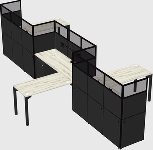 L-shape cubicles