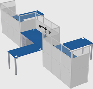 L-shape cubicles