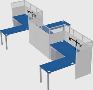 L-shape cubicles
