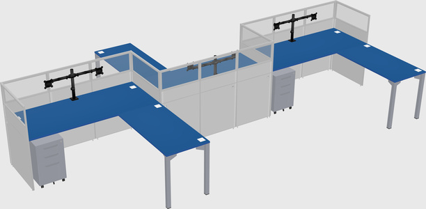 L-shape cubicles
