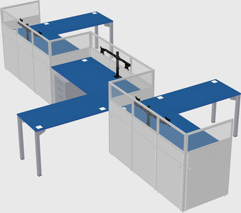 L-shape cubicles