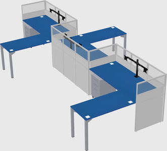 L-shape cubicles