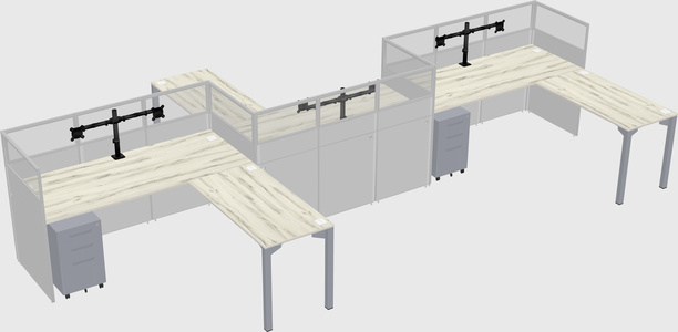 L-shape cubicles
