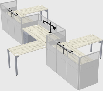 L-shape cubicles