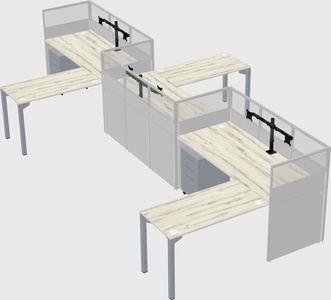 L-shape cubicles
