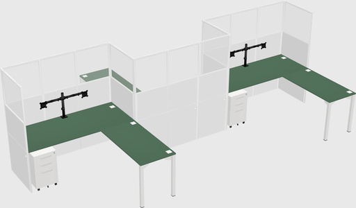 L-shape cubicles