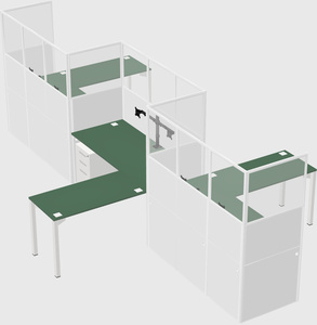 L-shape cubicles