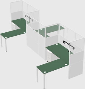 L-shape cubicles
