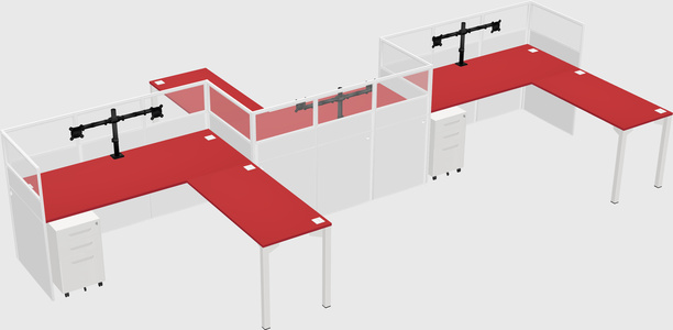 L-shape cubicles