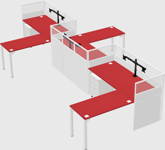 L-shape cubicles