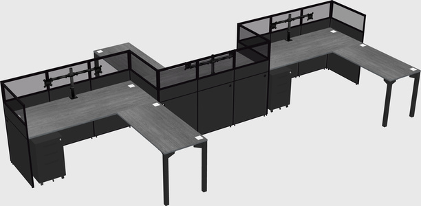 L-shape cubicles
